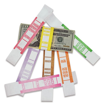 Iconex™ Color-coded Kraft Currency Straps, Dollar Bill, $50, Self-adhesive, 1000-pack freeshipping - TVN Wholesale